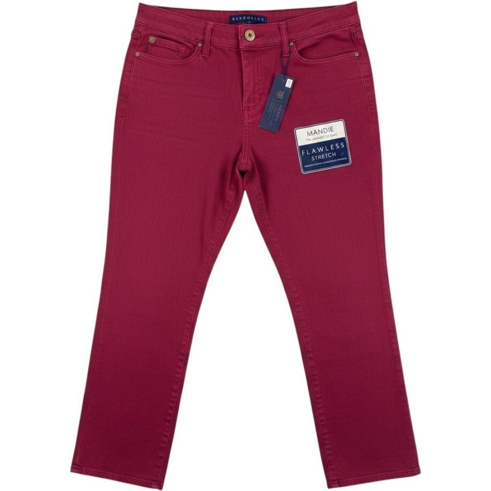 Bandolino Mandie Straight Leg Jeans Women 10S Claret Red NWT Flawless Stretch